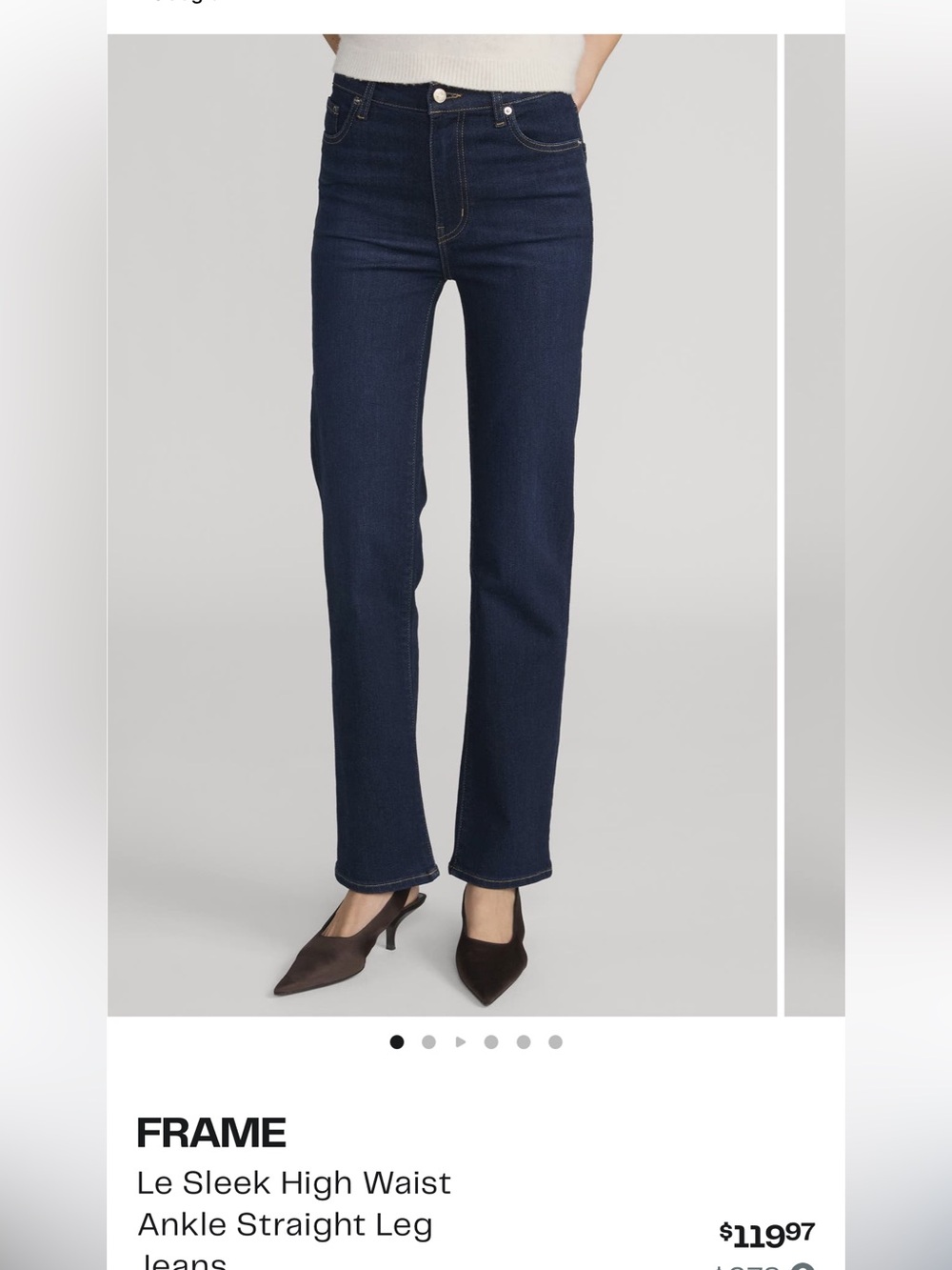 New with tags Frame Denim Le Sleek High Waist Straight Leg Jeans - Dark Blue